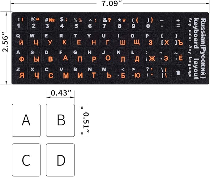 2PCS Russian Keyboard Stickers, Russian-English Keyboard Letters Replacement - Image 6
