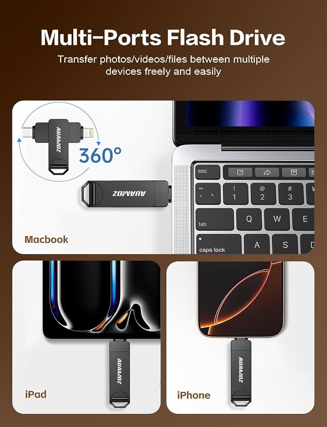 256GB Flash Drive Intended for iPhone, Memory Stick Storage Files Photos Videos - Image 2
