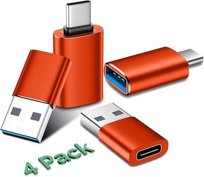 Temdan USB to USB C Adapter 4 Pack, 【2*Type C Female to A Male Charger by Temdan