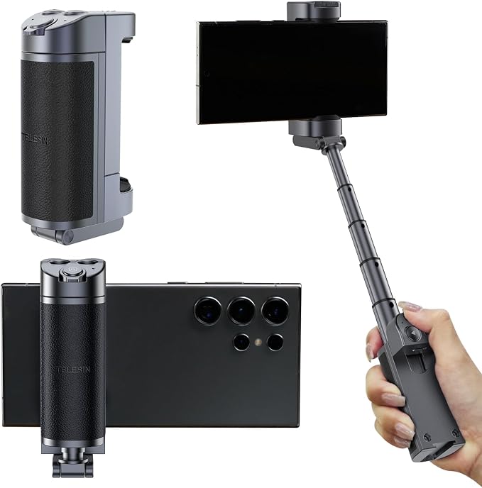 TELESIN° Smartphone Grip Selfie Stick, Mobile Phone Shutter Grip by telesin