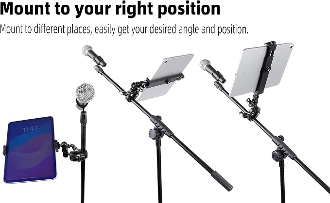 Aluminium Tablet Holder Mount for Spin Bike, iPad Mount Handlebar Clamp for - Image 2
