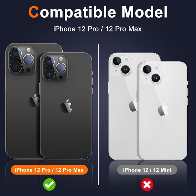 UniqueMe Compatible with iPhone 12 Pro Max 6.7" Camera Lens Protector Tempered - Image 2