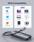 ABLEWE USB C Hub Ethernet, 8 in 1 Multiport USB C to HDMI Adapter 4K@60Hz - Image 2