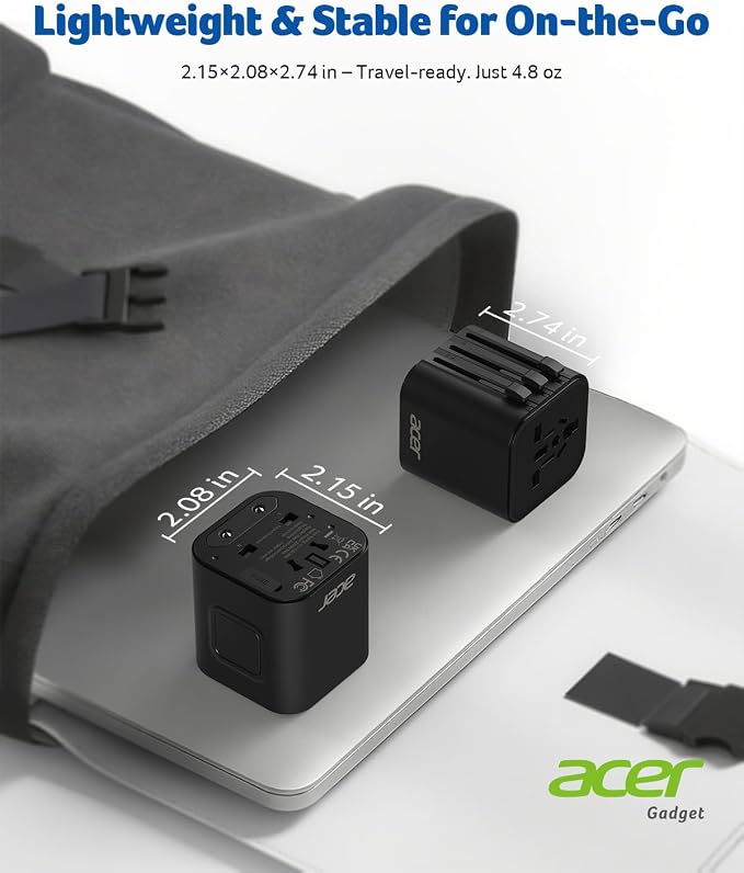 Acer European Travel Plug Adapter，Universal Travel Adapter, International Power - Image 4