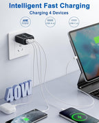 40W USB C Charger Block, 2 Pack 4-Ports Type C Fast Charging Cubes PD USBC Wall - Image 4