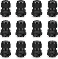 Cable Gland 12 Pack 1/2" NPT Waterproof Adjustable Connector Strain Relief Cord by CGELE