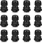 Cable Gland 12 Pack 1/2" NPT Waterproof Adjustable Connector Strain Relief Cord by CGELE