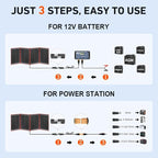 DOKIO 200W Portable Foldable Solar Panel Kit, - Image 3