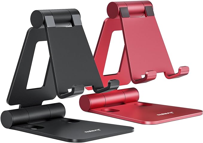 Nulaxy 2 Pack Dual Folding Cell Phone Stand, Fully Adjustable Foldable Desktop by Nulaxy