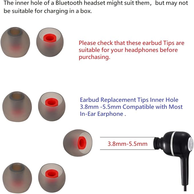 36 Pieces Medium Earbud Tips Soft and Comfortable Ear Bud Replacement Pieces - Image 3