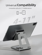 Nulaxy Aluminum Dual Foldable iPad Stand, Fully Adjustable Desktop Tablet Holder - Image 3