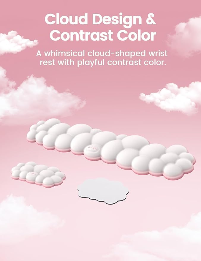 Vaydeer Cloud Keyboard Wrist Rest Set – Ergonomic Memory Foam Wrist Pad - Image 6