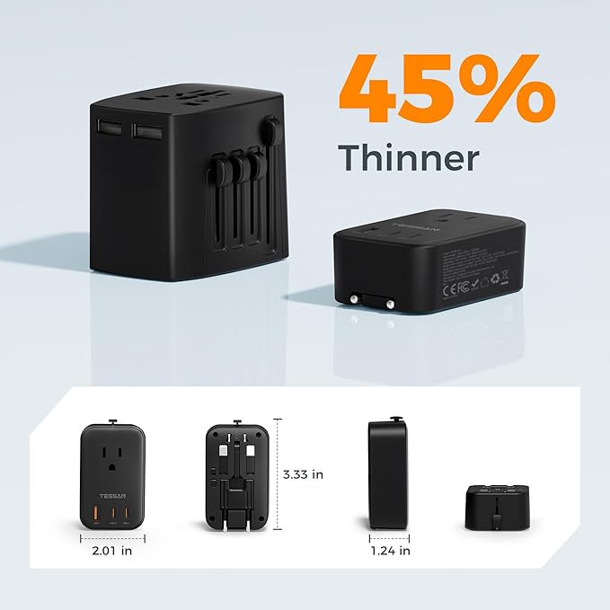 TESSAN International Power Adapter PD 20W, Ultra Thin Universal Adapter - Image 3