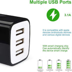 Wall Charger Adapter, USB Cubes, Sicodo 3Pack Universal Travel 3.1A 3 Muti Port - Image 4