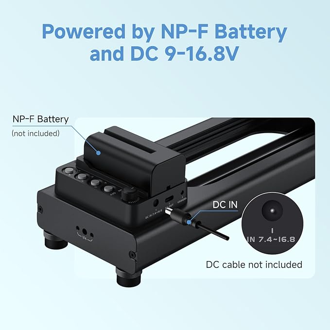 Accsoon Motorized Camera Slider, Adjustable 16''/40 cm Bluetooth Video Slider - Image 7