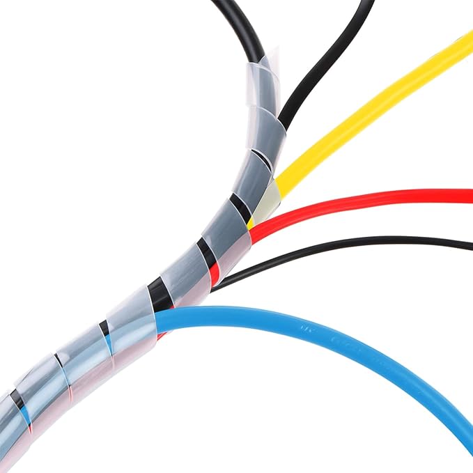 33FT XHF 5/16" Clear Spiral Cable Wrap 8mm Cord by XHF
