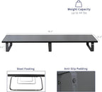 VIVO 39 inch Extra Long Monitor Stand, Wood & Steel Desktop Riser, Dual Screen - Image 3
