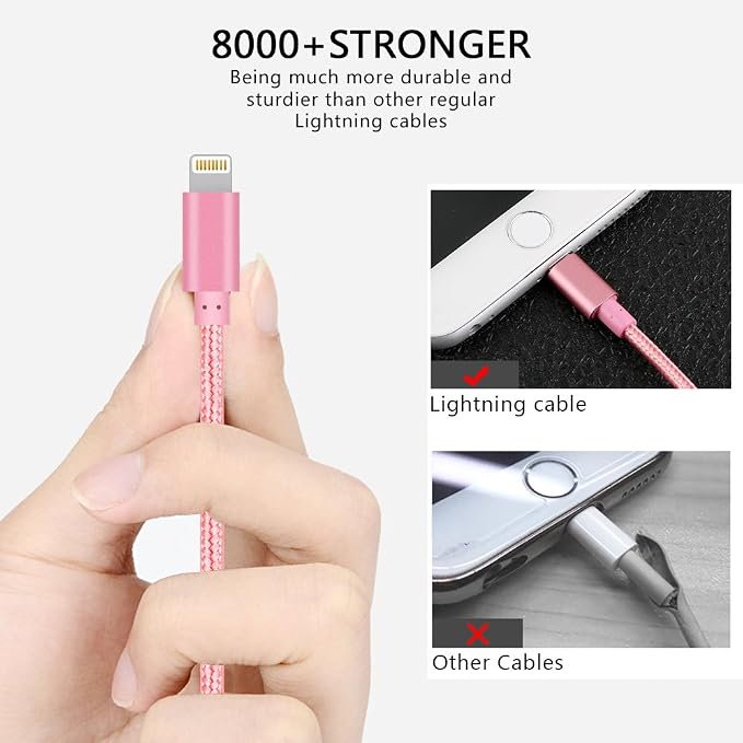 IDISON [MFi Certified 5Pack iPhone Charger USB Lightning Cable Nylon Braided - Image 5