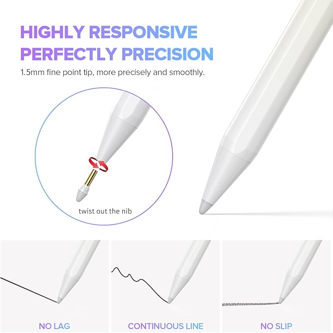 Stylus Pen for iPad 6th-11th Generation-2X Fast Charge Active Pencil Compatible - Image 3