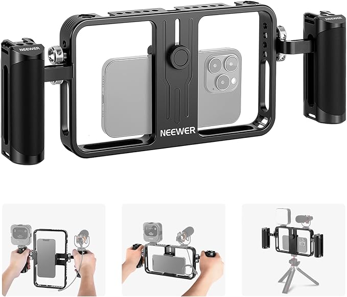 NEEWER Phone Stabilizer Video Rig Kit, Aluminum Handheld Phone Cage by Neewer