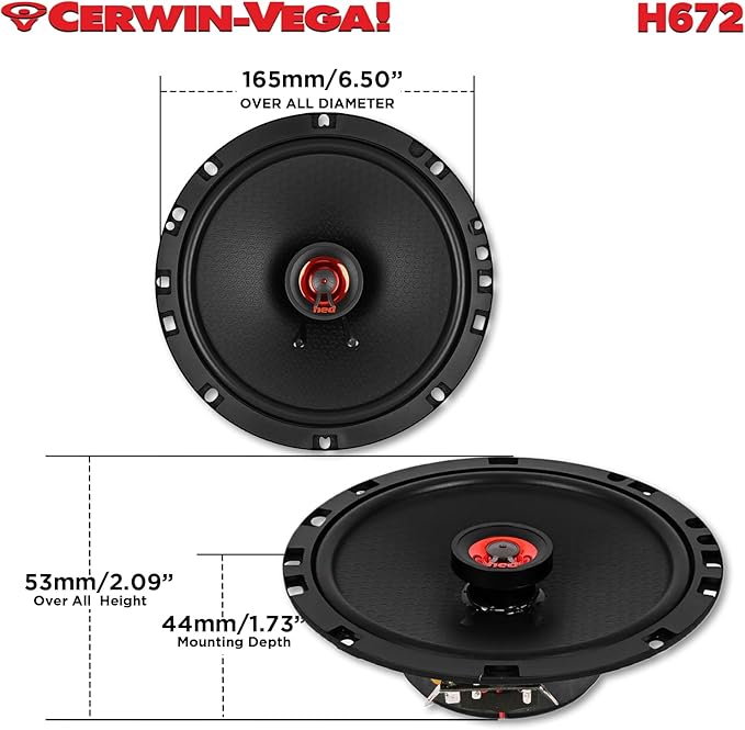 CERWIN-VEGA! HED 2025 Edition -6.75" Coaxial Speaker-H672 - Image 5