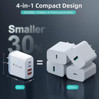 40W USB C Charger Block, 2 Pack 4-Ports Type C Fast Charging Cubes PD USBC Wall - Image 4