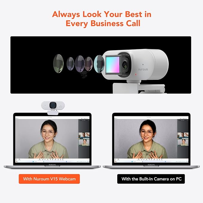 NUROUM V15AF 2K Webcam for PC, 1080p 60FPS AutoFocus Web Camera - Image 3