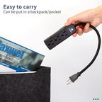 2Pack Small Power Strip Black Outlet - 1FT Heavy Duty Power Extension Cord - Image 5