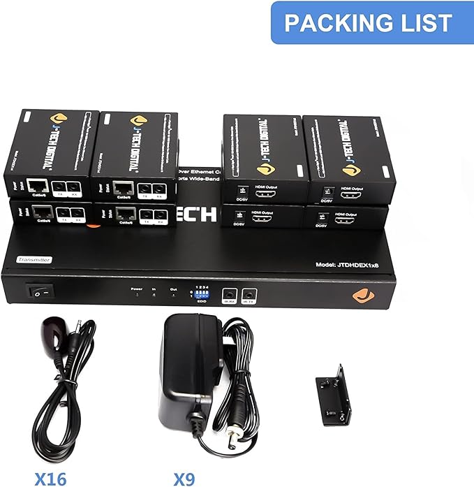 J-Tech Digital JTDHDEX1x8 ProAV Premium Quality 1X8 HDMI Extender/HDMI - Image 3