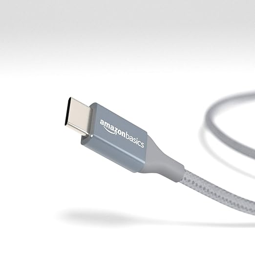 Amazon Basics USB-C to USB-A 2.0 Fast Charger Cable, Nylon Braided Cord - Image 4