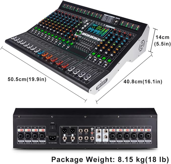 MD-14 14-Channel Professional Audio Mixer, 99 DSP Effects, LED Display - Image 9