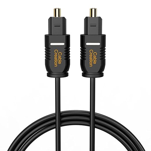 CableCreation Optical Digital Audio Cable 3.3FT, Thin Fiber Optic Toslink Gold by CableCreation
