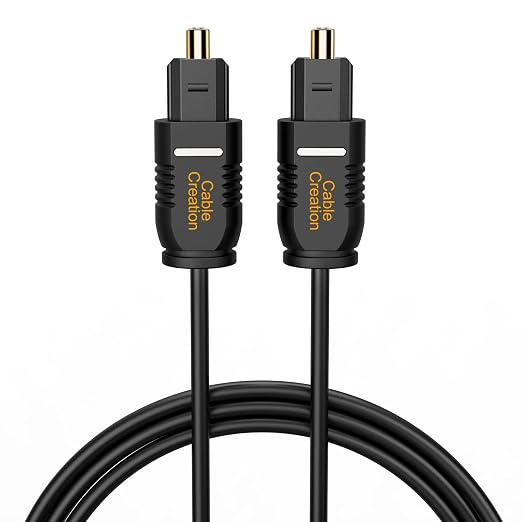 CableCreation Optical Digital Audio Cable, 50FT Thin Fiber Optic Toslink Gold by CableCreation