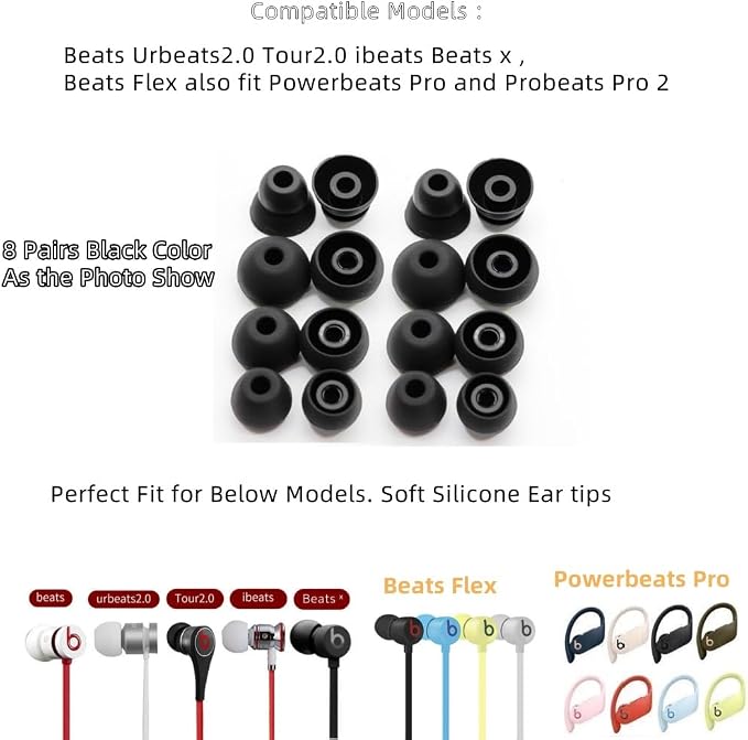 Replacement Ear Tips for Beats Urbeats2.0 Tour2.0 ibeats Beats x, Beats Flex - Image 2