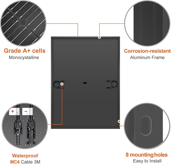 DOKIO 400W Monocrystalline Solar Panel 12/24V, 3 m MC4 Cable - Image 5