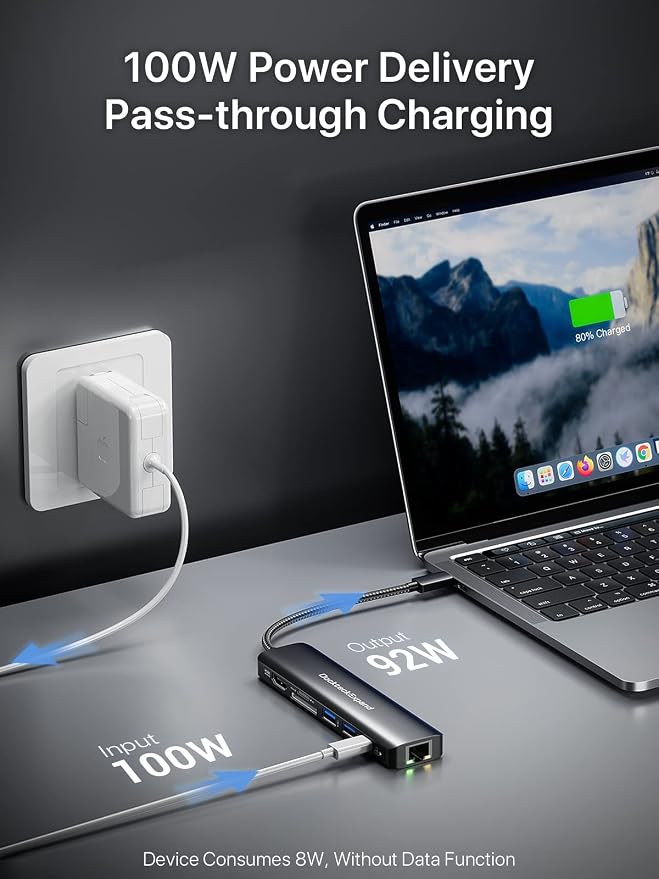 USB C Hub Multiport Adapter, DockteckExpand USB C Dongle 7 in 1 - Image 5