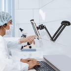 Tablet Wall Mount with Adjustable Long Arm Hinge 360° Swivel Bracket - Image 2