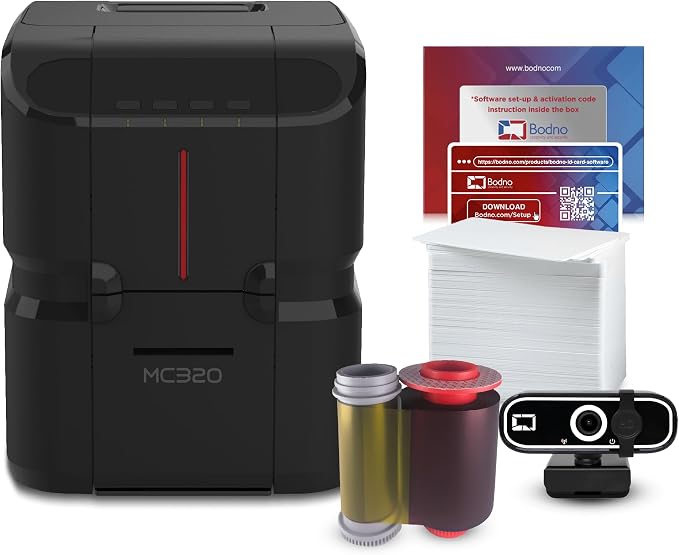 Bodno Matica MC320 Direct-to-Card Single Sided ID Card Printer & Complete by Bodno