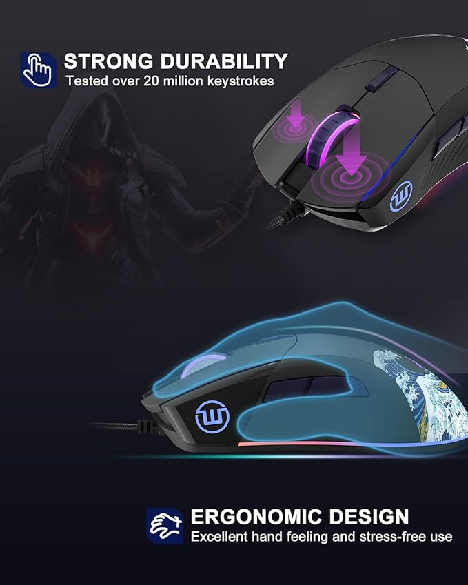 COSTOM Womier G705 USB Wired Gaming Mouse - Image 4