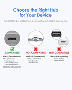 LENTION 4-in-1 USB-C Hub with Type C, USB 3.0, USB 2.0 - Image 4
