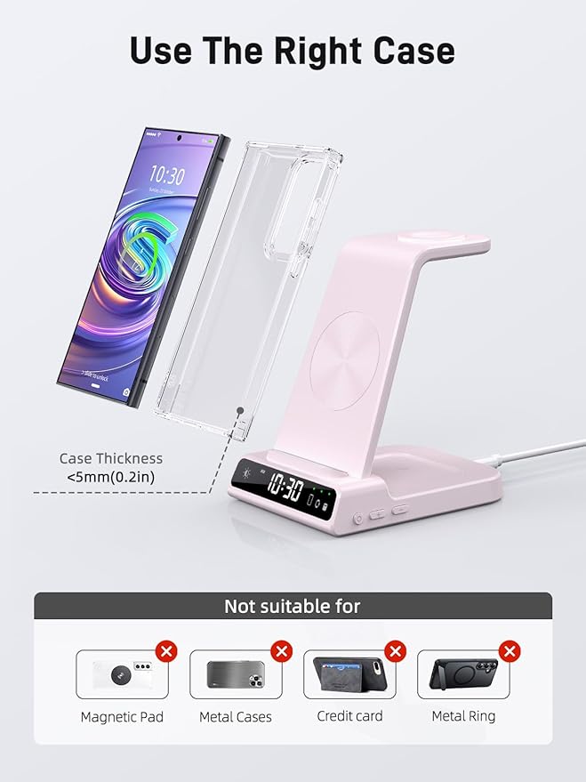 Wireless Charger for Samsung Charging Station, 3 in 1 Android Phone Charger for - Image 6