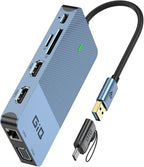 USB Docking Station GIQ USB C hub USB 3.0 to Dual HDMI VGA Adapter Triple by GIQ