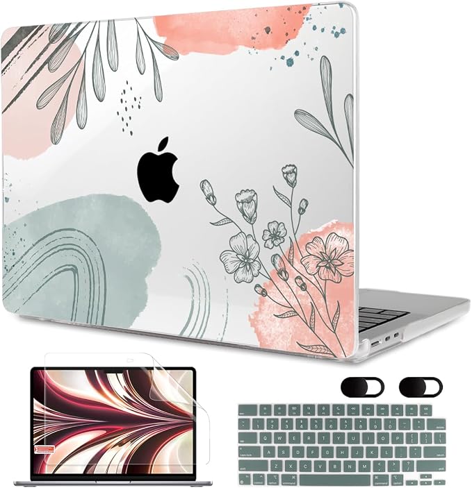 MEEgoodo Case for MacBook Air M4/M3/M2 13.6 inch 2025 2024 2022, Fit Model by MEEgoodo