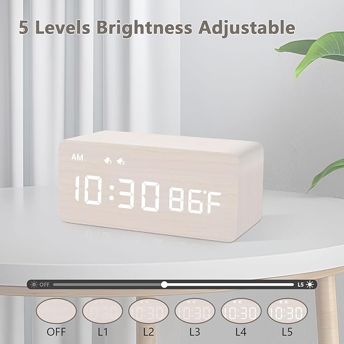 MOSITO Digital Wooden Alarm Clock - Image 2