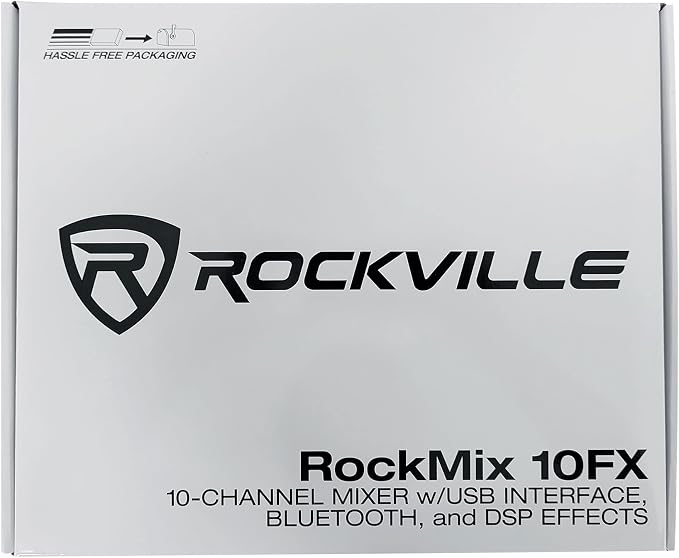 Rockville ROCKMIX 10FX 10-Channel Mixer, USB Recording Interface, Digital - Image 6