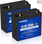 DC HOUSE 2 Pack 12V 30Ah LiFePO4 Lithium Battery, Low Temp Cut-Off, 4000+ Deep by DCHOUSE