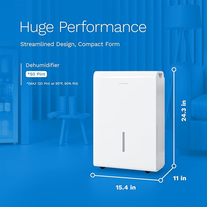 hOmeLabs 50 Pint Wi-Fi Dehumidifier - Image 2