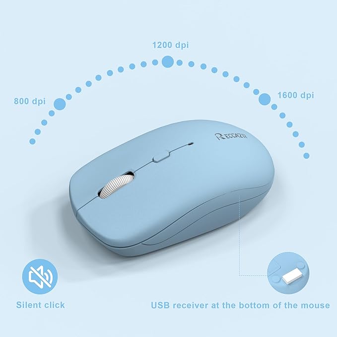Wireless Keyboard and Mouse Combo, Full-Sized Wireless Keyboard and Adjustable - Image 6