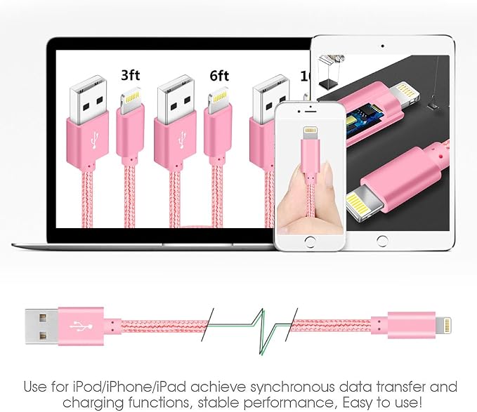 IDISON [MFi Certified 5Pack iPhone Charger USB Lightning Cable Nylon Braided - Image 7