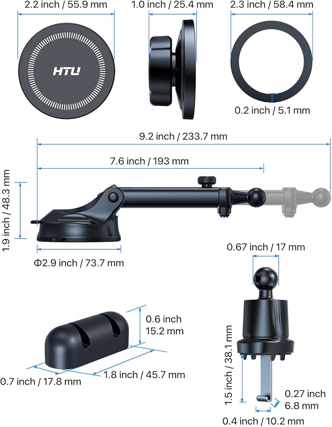 HTU for MagSafe Car Phone Mount Magnetic Phone Holder for Windshield Vent - Image 7